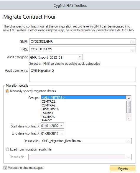 Migrate Contract Hour